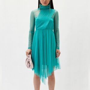 PATRIZIA PEPE TURQUOISE TULLE DRESS ITALY SIZE 44/10/8